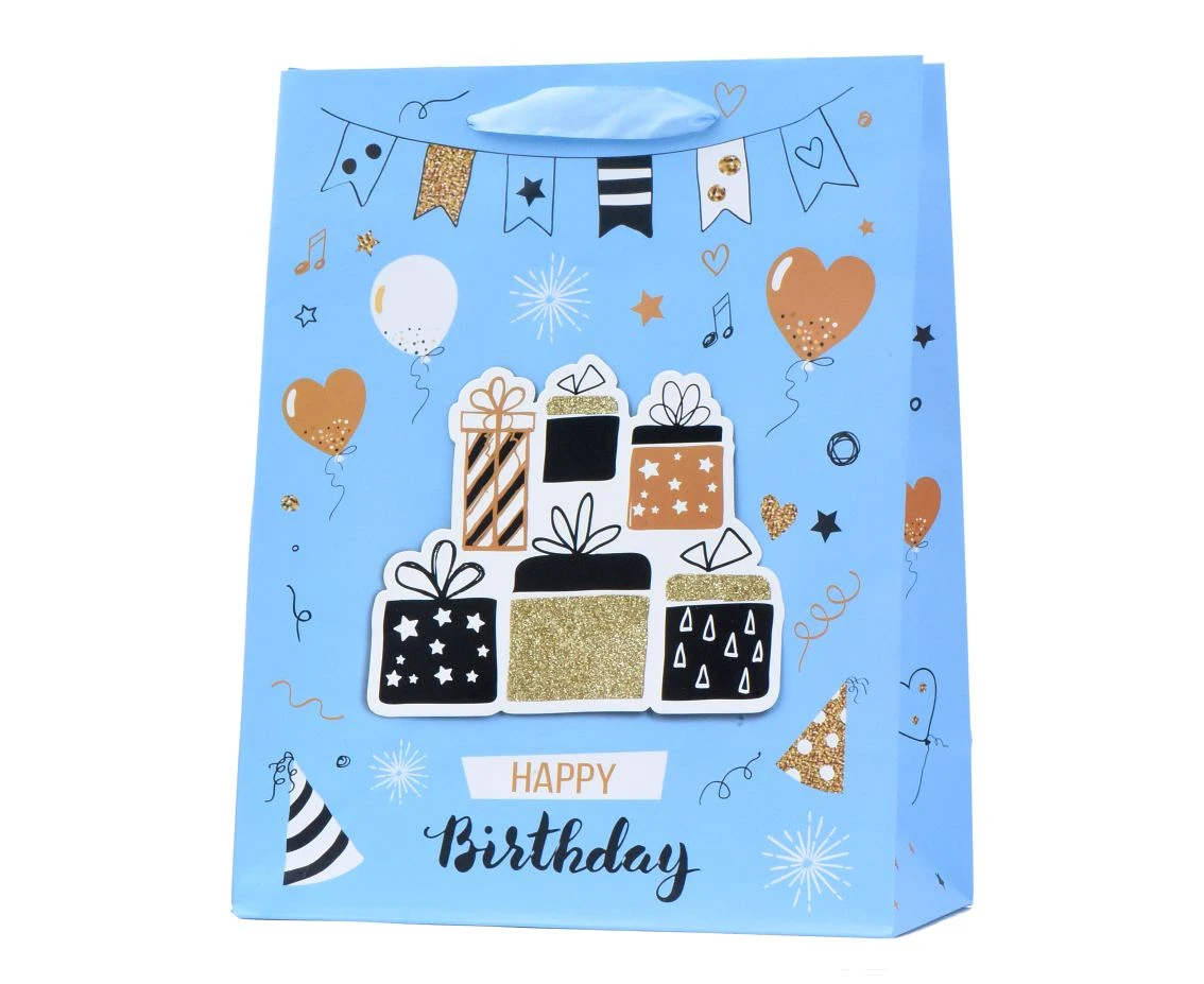 CANPOL Gift Bag "Happy Birthday" matte with glitter 26x32x23 cm, 1 pc.